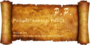 Polyákovics Pál névjegykártya