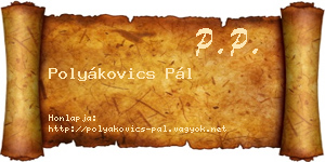 Polyákovics Pál névjegykártya